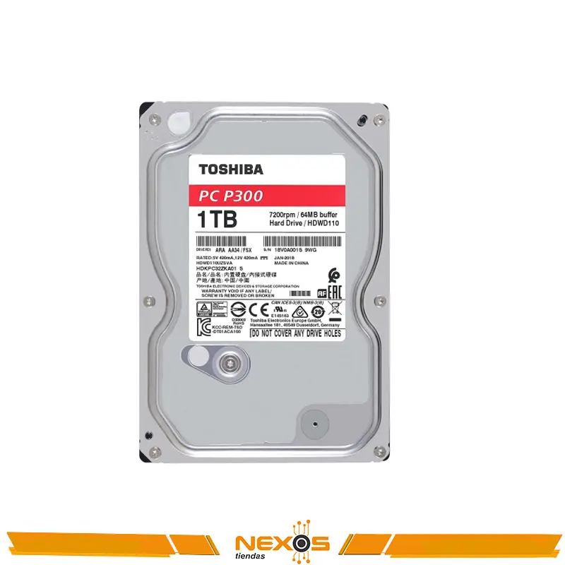 DISCO DURO TOSHIBA PC P300 HDWD110UZSVA 1TB SATA 6.0 GB/S 7200 RPM 3.5"