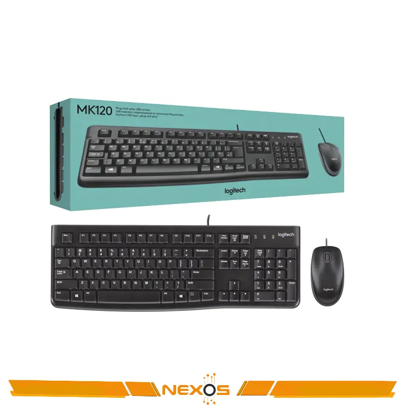 TECLADO LOGITECH TECLADO Y MOUSE MK120, USB, NEGRO.