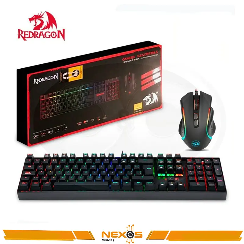 TECLADO REDRAGON ESSENTIALS K551 RGB-BA GAMER TECLADO + MOUSE