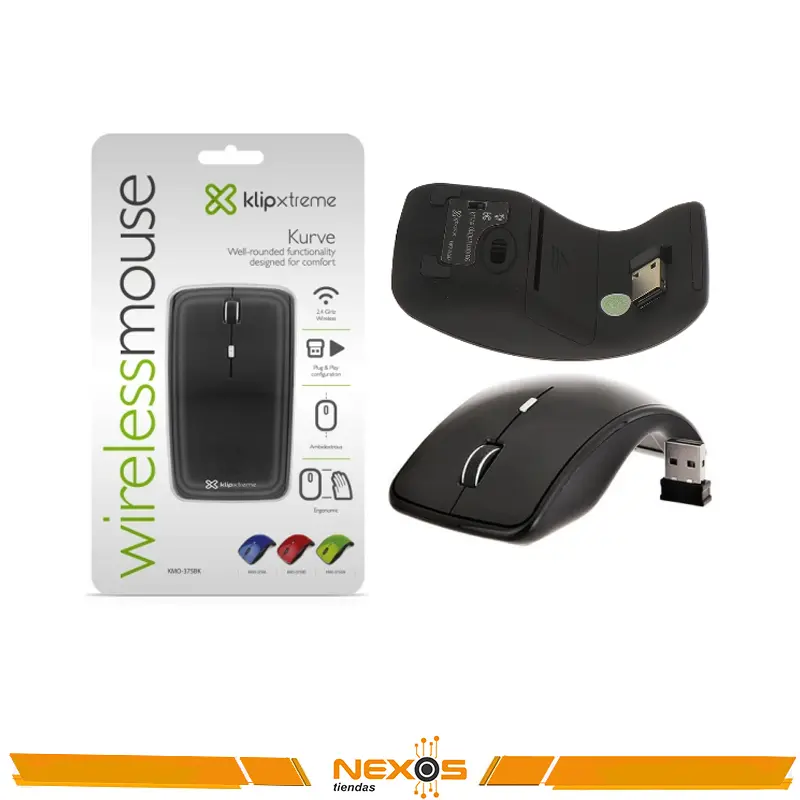MOUSE KLIP XTREME KURVE KMO-375BK INALAMBRICO NEGRO