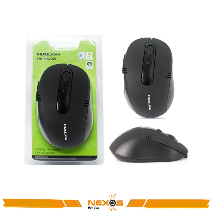 MOUSE HALION HA-M520W WIRELESS BATERIA RECARGABLE NEGRO