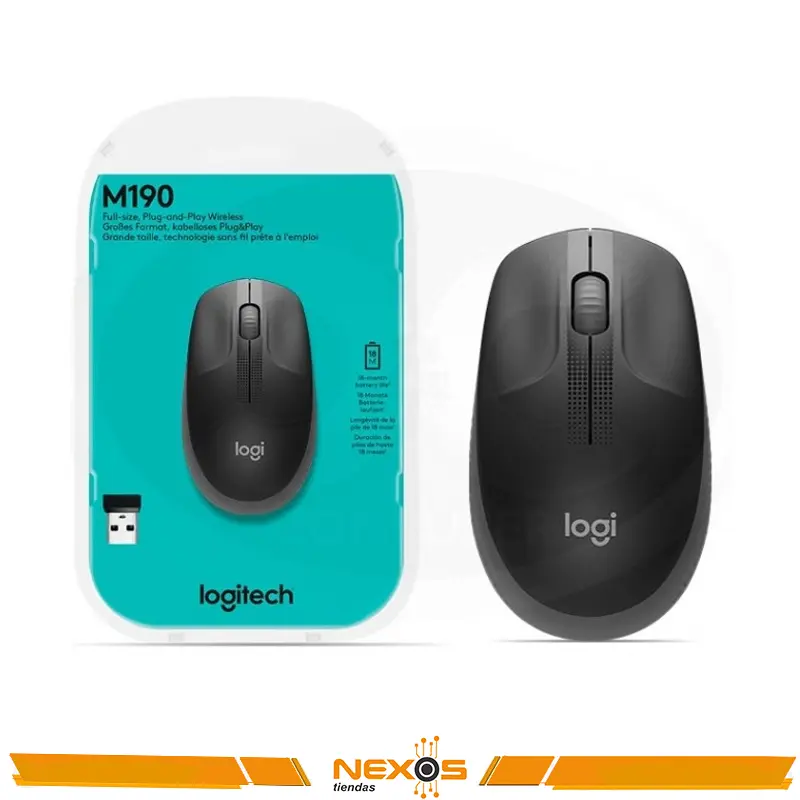 MOUSE LOGITECH M190 WIRELESS OPTICAL NEGRO