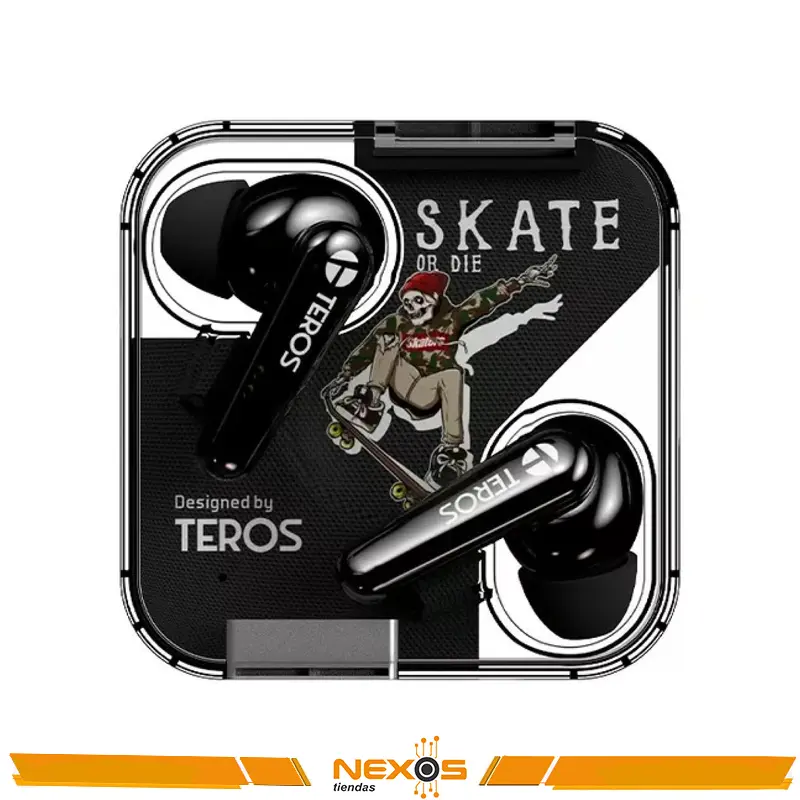 AUDIFONOS TEROS TE-8072N, BLUETOOTH, TWS, NEGRO