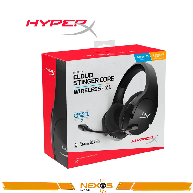 AURICULAR HYPERX CLOUD STINGER CORE WIRELESS GAMING VIRTUAL 7.1