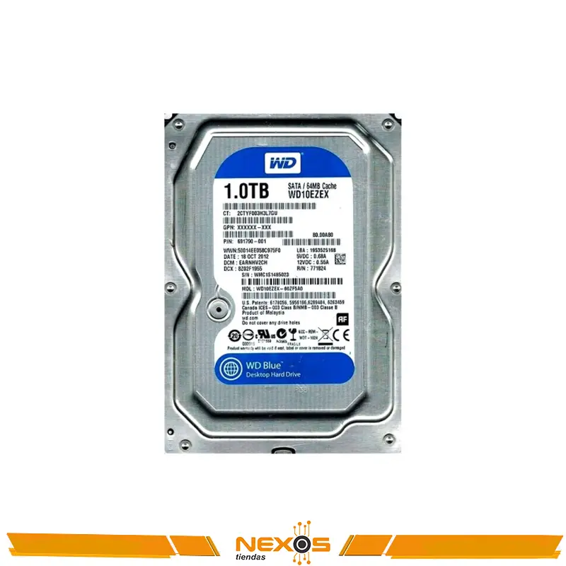 DISCO DURO WD BLUE WD10EZEX 1TB SATA 64MB CACHE 7200RPM 3.5"