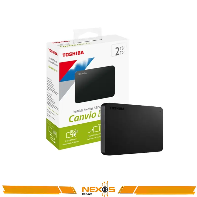 DISCO DURO EXTERNO TOSHIBA CANVIO BASICS 2TB NEGRO USB 3.0