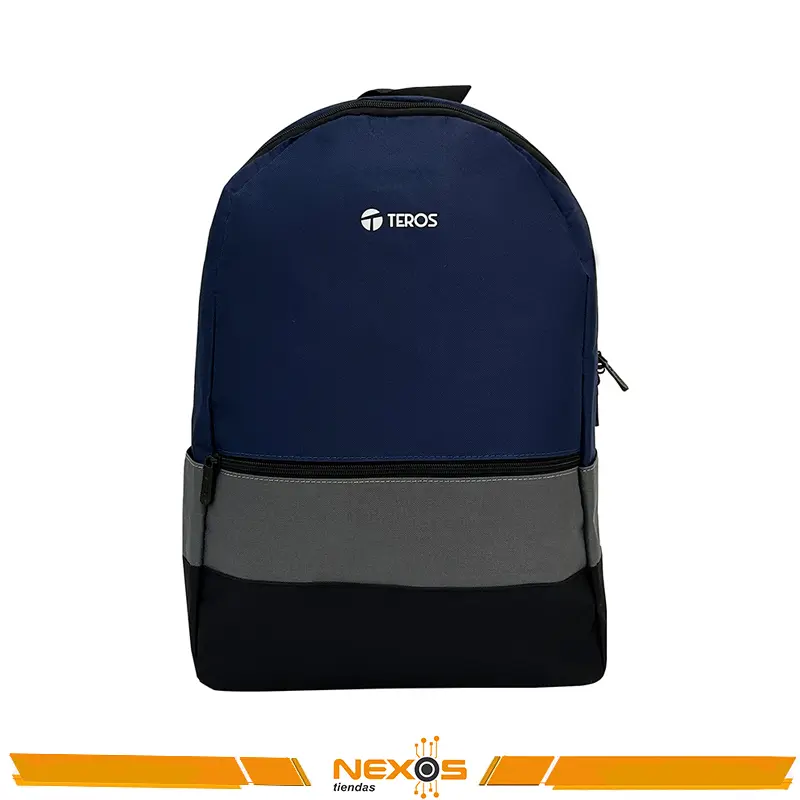 MOCHILA PARA LAPTOP TEROS TE-IDS2054, POLIÉSTER, NOTEBOOK HASTA 15.6", COLOR AZUL + GRIS + NEGRO