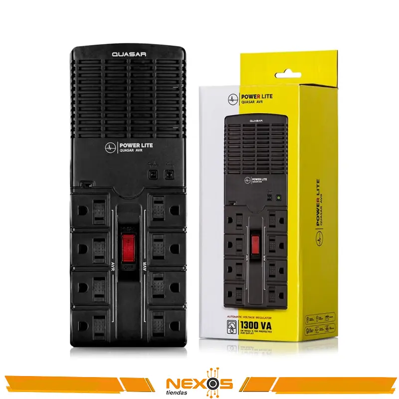 ESTABILIZADOR POWER LITE QUASAR AVR PLI1300 8 SALIDAS