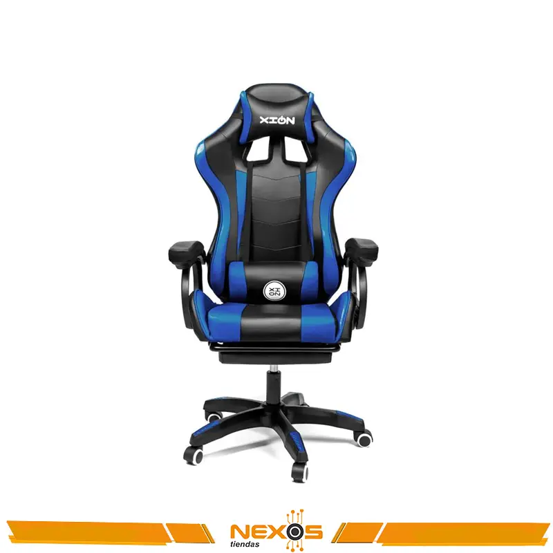 SILLA GAMER XION RGB ERGONÓMICA RAVEN, COLOR NEGRO CON AZUL