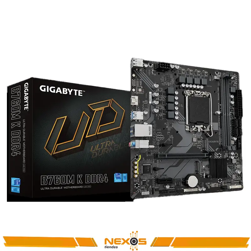 PLACA MADRE GIGABYTE B760M K DDR4 (REV. 1.0), CHIPSET INTEL B760, LGA1700, MATX