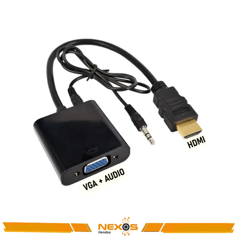 CABLE ADAPTADOR HDMI A VGA + AUDIO