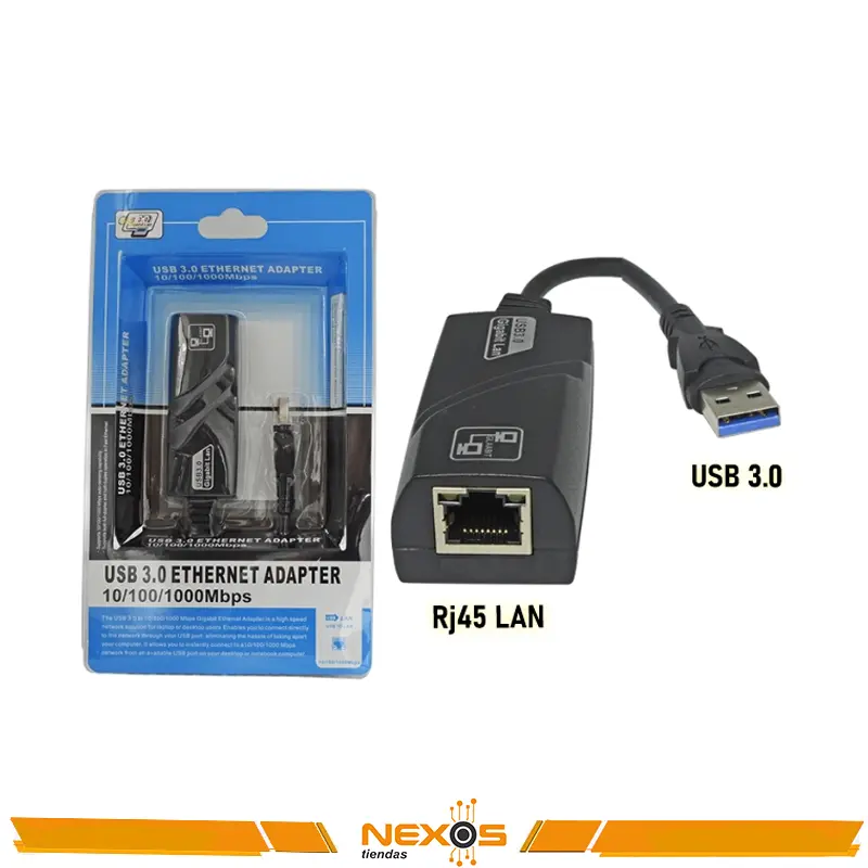CABLE ADAPTADOR CONVERTIDOR DE INTERNET USB 3.0 A RJ45 LAN