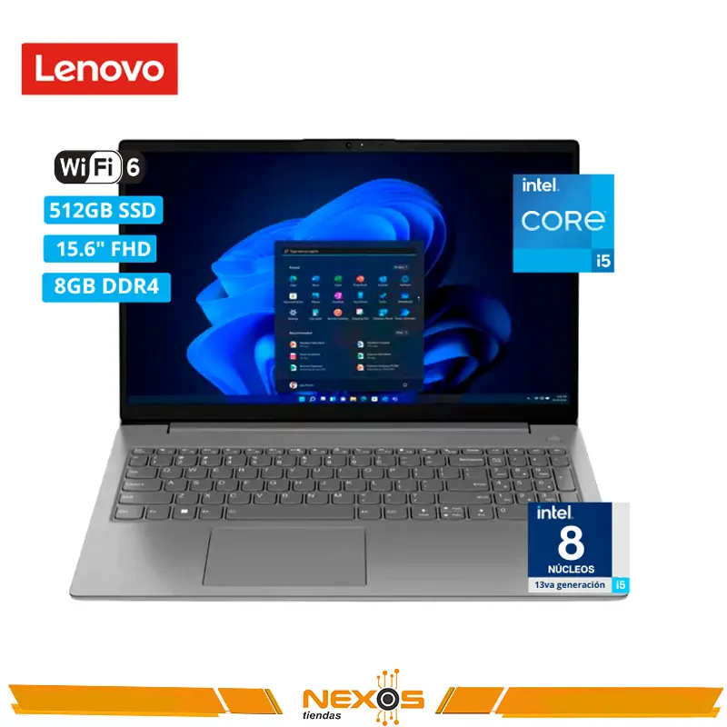 LAPTOP LENOVO V15 G4 IRU, CORE I5-13420H 2.1 / 4.6GHz, 8GB DDR4-3200MHz, SSD 512GB M.2 NVME, 15.6” FHD (1920 x 1080)