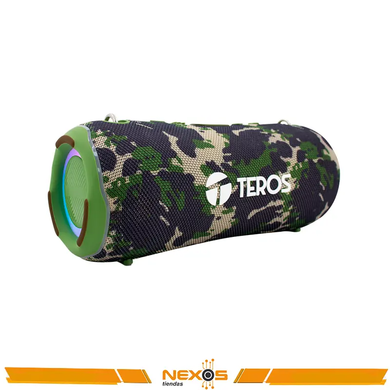 PARLANTE TEROS TE-6046 COLOR VERDE MILITAR CAMUFLADO, 40 WATTS, BLUETOOTH