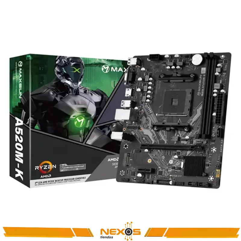 PLACA MADRE MAXSUN A520M-K, CHIPSET AMD A520, SOCKET AMD AM4, MATX
