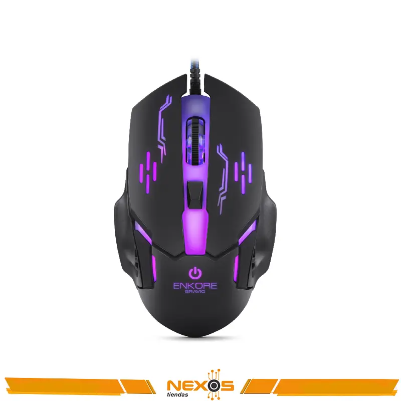 MOUSE ENKORE BRAVIO EKM 313 GAMER USB 7 LEDS 6 BOTONES 3600DPI