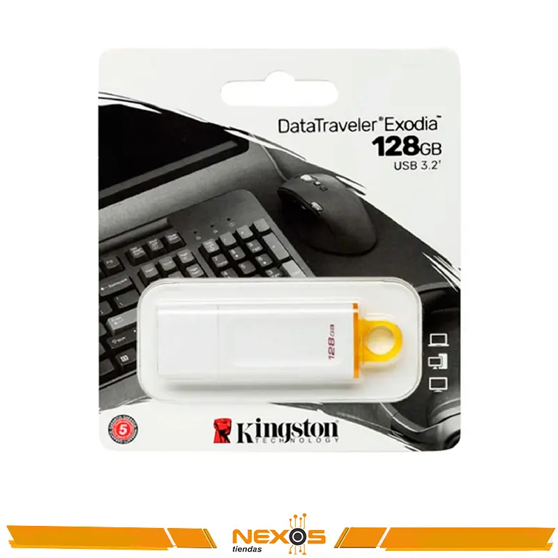 MEMORIA USB KINGSTON 128GB DATATRAVELER EXODIA 3.2 BLANCO