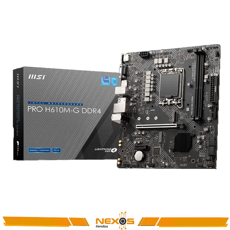 PLACA MADRE MSI PRO H610M-G DDR4, CHIPSET INTEL H610, LGA1700, MICRO ATX 