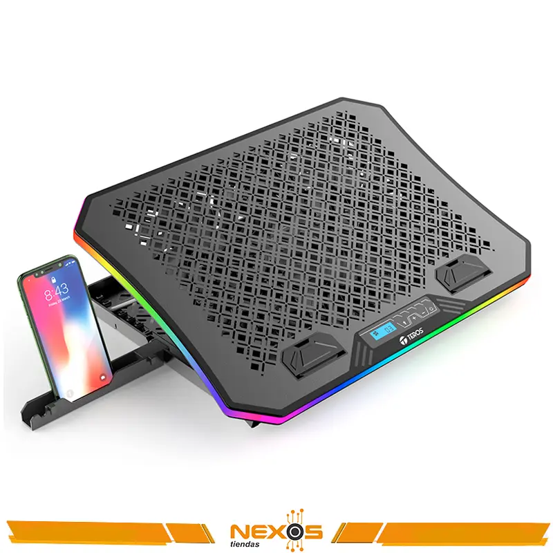 COOLER NOTEBOOK TEROS TE-7130N, COMPATIBLE CON PORTATILES DE HASTA 15,6", 3 VENTILADORES DE 11 cm 