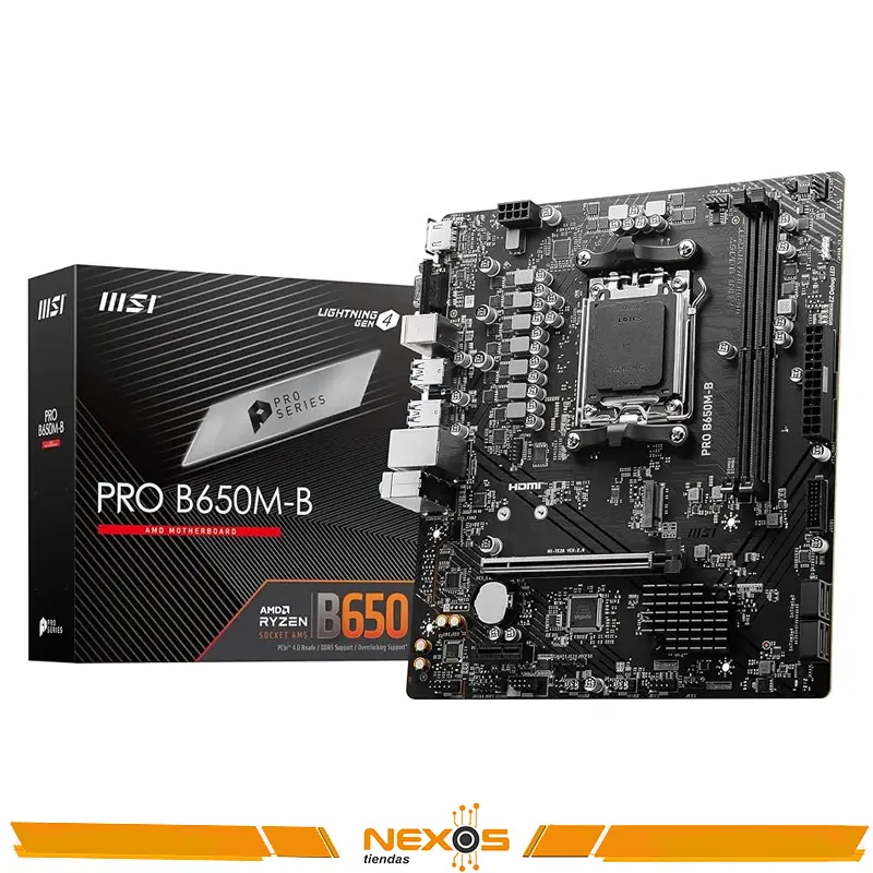 PLACA MADRE MSI PRO B650M-B, Chipset AMD B650, Socket AMD AM5, mATX 