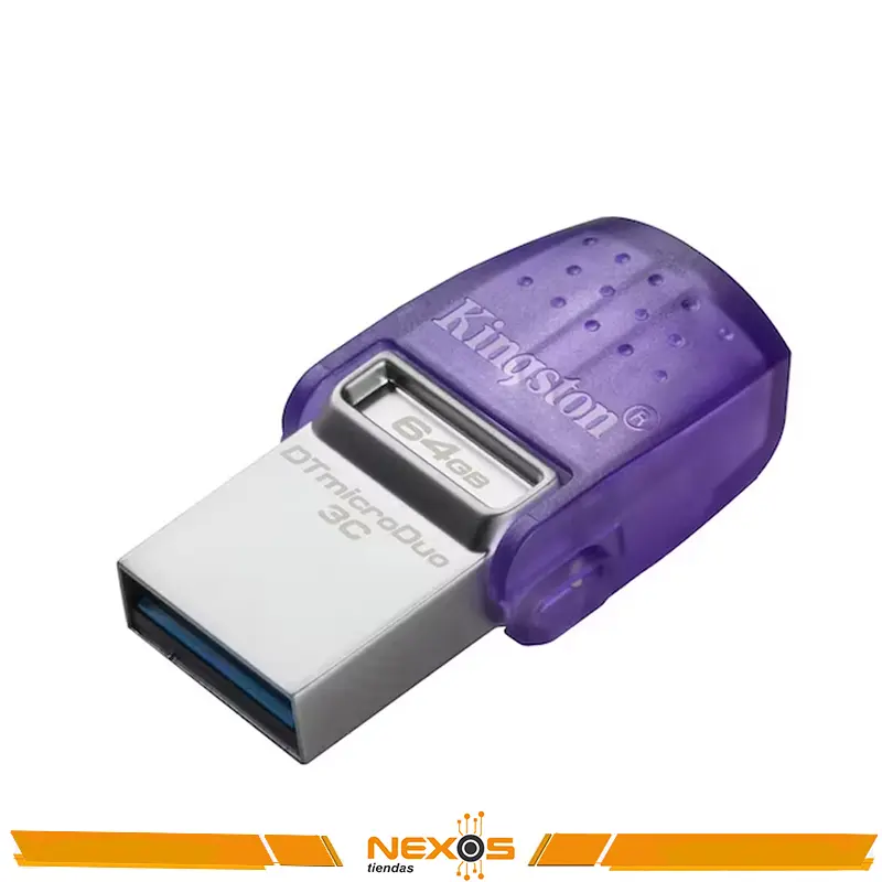 MEMORIA USB KINGSTON 64GB DATATRAVELER MICRO DÚO 3C USB 3.2 GEN 1