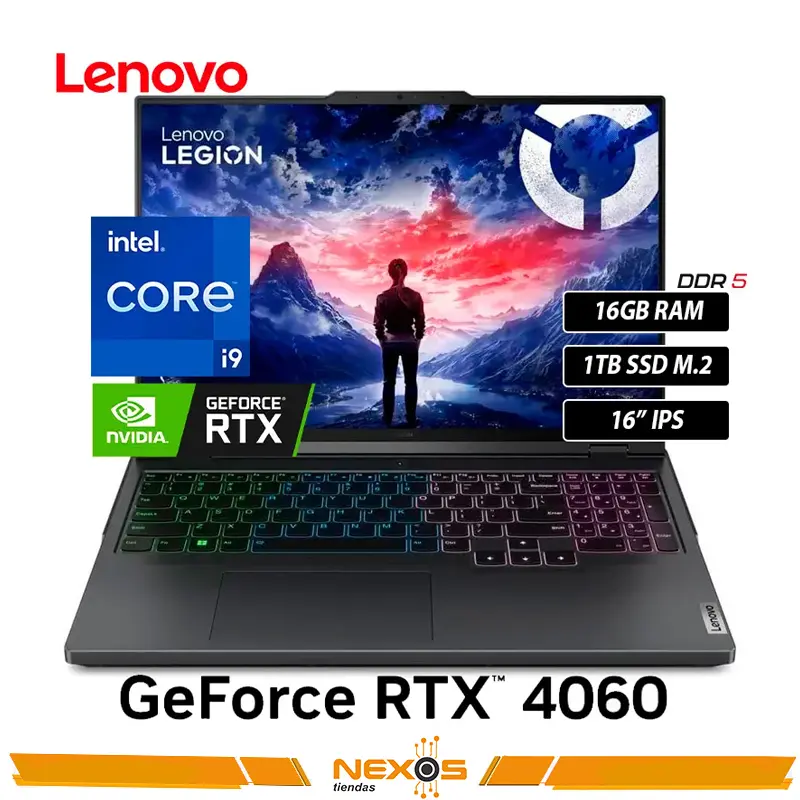 LAPTOP LENOVO LEGION PRO 5 16IRX9 I9-14900HX,16GB DDR5-5600MHz, SSD 1TB, RTX4060 8GB, 16″ WQXGA IPS (2560×1600) 240Hz