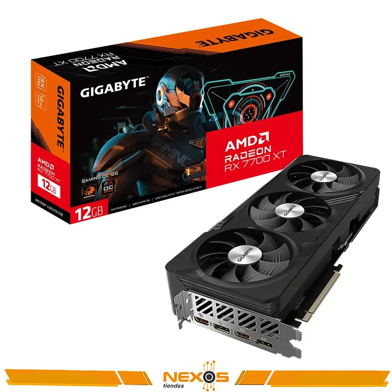 TARJETA DE VIDEO GIGABYTE RADEON RX 7700 XT GAMING OC 12G, 12GB GDDR6, PCI-E 4.0