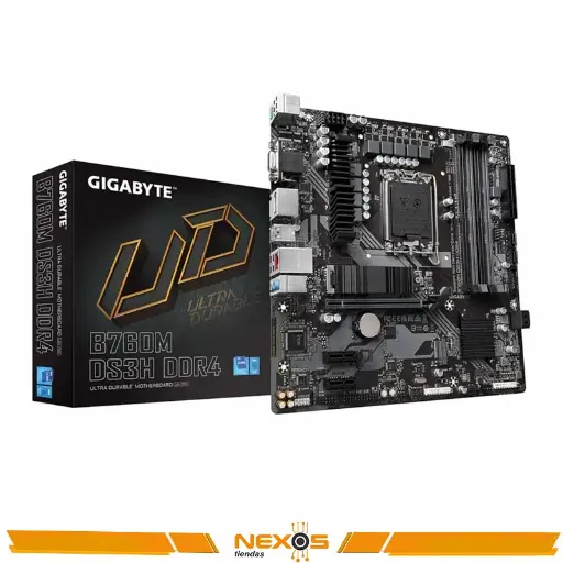[1111111413] PLACA MADRE GIGABYTE B760M DS3H DDR4 (REV. 1.0), INTEL B760, MATX 