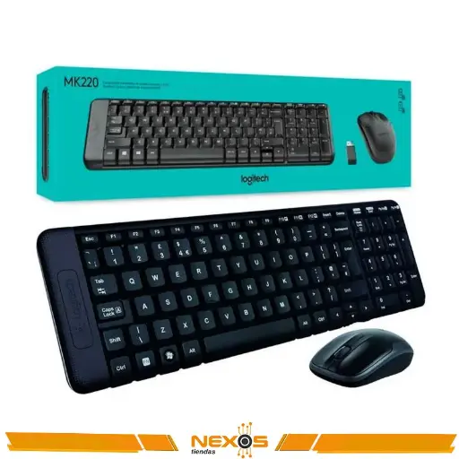 [1111112523] TECLADO LOGITECH MK220 INALAMBRICO + MOUSE USB ESPAÑOL NEGRO