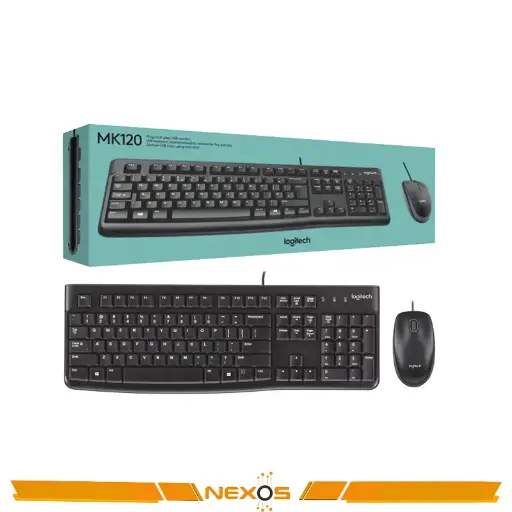 [1111112526] TECLADO LOGITECH TECLADO Y MOUSE MK120, USB, NEGRO.