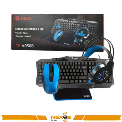 [1111112529] COMBO TEROS TE-4050B, TECLADO, MOUSE, AURICULAR, MOUSE PAD.