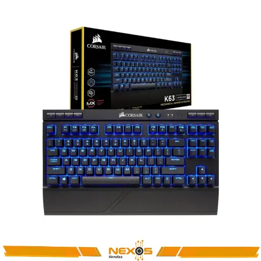 [1111112553] TECLADO GAMER WIRELESS CORSAIR K63, MECÁNICO CHERRY MX, BLUETOOTH.