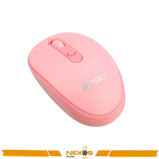 [1111112602] MOUSE ÓPTICO INALÁMBRICO TEROS TE-5075R, COLOR ROSADO, 1600 DPI, USB.