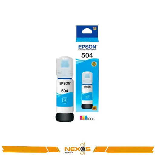 [1111113006] TINTA EPSON 504 T504220-AL, COLOR CIAN, CONTENIDO 70ML.
