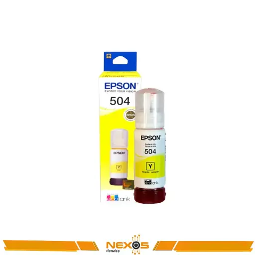 [1111113008] TINTA EPSON 504 T504420-AL, COLOR AMARILLO, CONTENIDO 70ML.