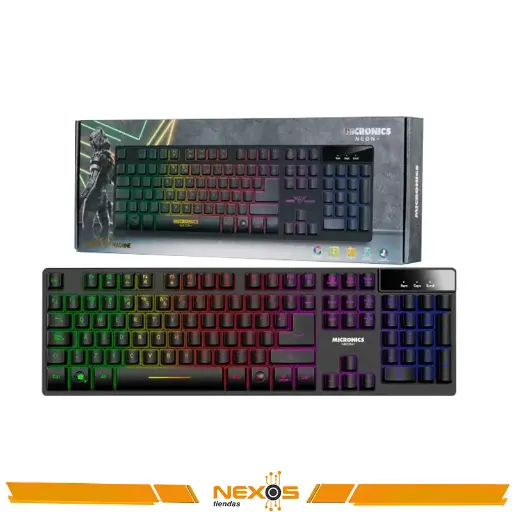 [1111113878] TECLADO MICRONICS NEON + MIC K709 USB 7 LEDS