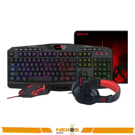 [1111113890] TECLADO REDRAGON GAMING ESSENTIALS KIT 4 EN 1