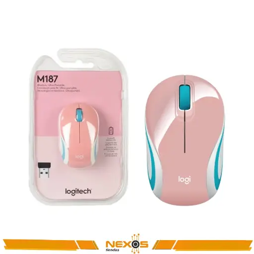 [1111113652] MOUSE LOGITECH M187 MINI INALAMBRICO ROSADO