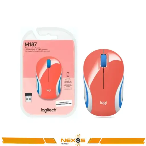 [1111113651] MOUSE LOGITECH M187 MINI INALAMBRICO CORAL