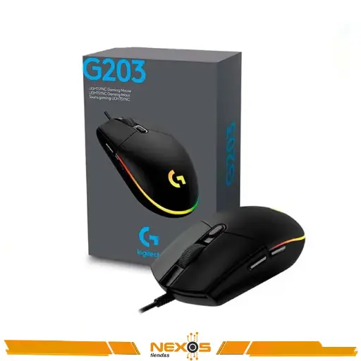 [1111113639] MOUSE LOGITECH G203 LIGHTSYNC RGB 8000 DPI BLACK USB