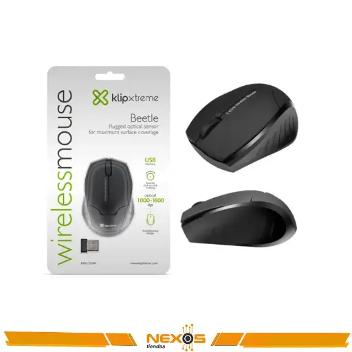 [1111113628] MOUSE KLIP XTREME BEETLE KMO-310BK INALAMBRICO NEGRO