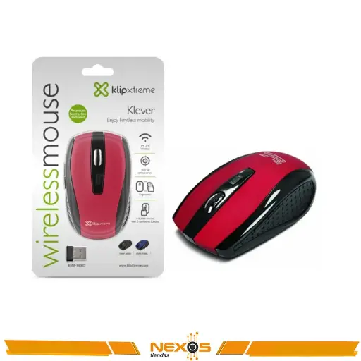 [1111113630] MOUSE KLIP XTREME KLEVER KMW-340RD INALAMBRICO ROJO