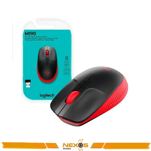 [1111113655] MOUSE LOGITECH M190 WIRELESS OPTICAL ROJO