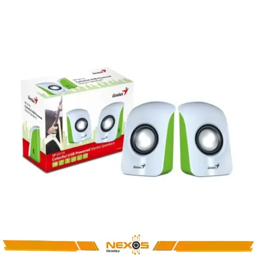 [1111113710] PARLANTE GENIUS SP-U115 1.5W ESTÉREO USB MULTICOLOR BLANCO/VERDE