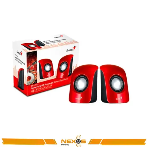 [1111113712] PARLANTE GENIUS SP-U115 1.5W ESTÉREO USB MULTICOLOR ROJO