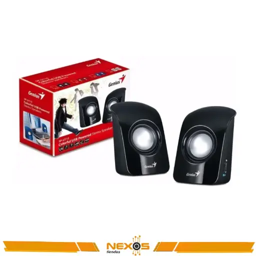 PARLANTE GENIUS SP-U115 1.5W ESTÉREO USB MULTICOLOR NEGRO