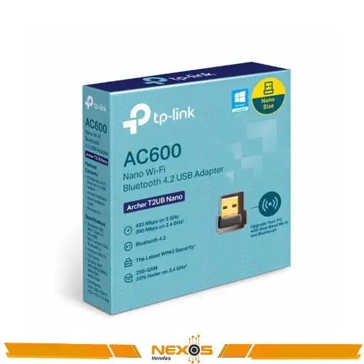 [1111113253] ADAPTADOR Wi-Fi BLUETOOTH 4.2 USB TP-LINK ARCHER T2UB NANO AC600