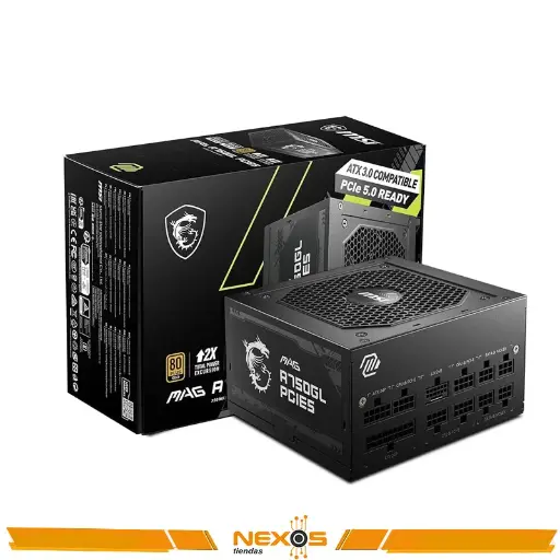 [1111111548] FUENTE DE PODER MSI MAG A750GL PCIE5, 750W, 80 PLUS GOLD