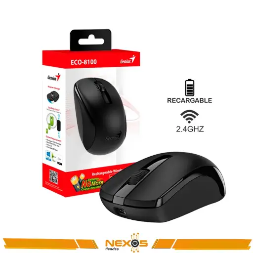 [111151835] MOUSE WIRELESS GENIUS ECO 8100 C-BATERIA RECARGABLE