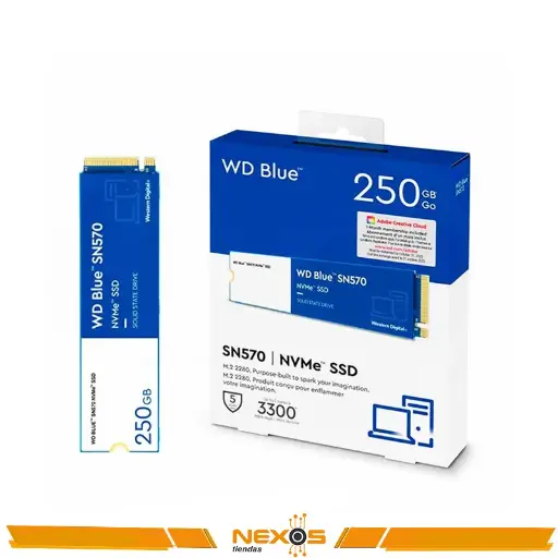 [111151928] UNIDAD SOLIDA WD BLUE SN570, 250GB M.2 2280, PCIe Gen 3.0 x4 NVMe
